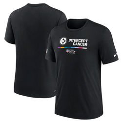 Pittsburgh Steelers Black 2022 NFL Nike Crucial Catch Intercept Cancer Performance Shirt