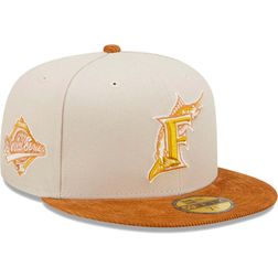 Florida Marlins Cream 1997 WS Patch Brown Corduroy Visor Dark Green UV 59FIFTY Fitted Hat