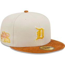 Detroit Tigers Cream 1984 WS Patch Brown Corduroy Visor Dark Green UV 59FIFTY Fitted Hat