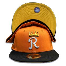 Kansas City Royals Orange Two Tone Cinema Pack 50th Anniversary Patch Yellow UV 59FIFTY Fitted Hat