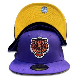 Detroit Tigers Purple Cinema Pack 2005 ASG Patch Yellow UV 59FIFTY Fitted Hat