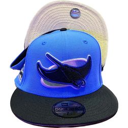 Tampa Bay Rays Blue Reef Black Tropicana Field Patch Soft Yellow UV 59FIFTY Fitted Hat