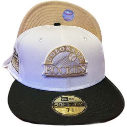 Colorado Rockies Two Tone White Black 1998 ASG Patch Metallic Gold UV 59FIFTY Fitted Hat