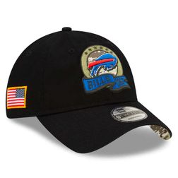 Buffalo Bills Black 2022 Salute To Service New Era 9TWENTY Adjustable Hat