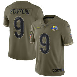 Los Angeles Ram Matthew Stafford Olive Green Nike 2022 Salute To Service Limited Player Jersey