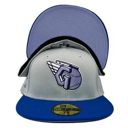 Cleveland Guardians Gray Two Tone 2022 ASG Patch Lavender UV 59FIFTY Fitted Hat