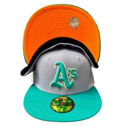 Oakland Athletics Two Tone Lavender Teal 1972 WS Patch Orange UV 59FIFTY Fitted Hat