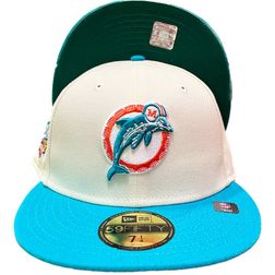 Miami Dolphins Chrome Two Tone 1999 Pro Bowl Patch Green UV 59FIFTY Fitted Hat