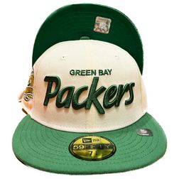 Green Bay Packers Script Chrome Two Tone 50th Anniversary Patch Green UV 59FIFTY Fitted Hat