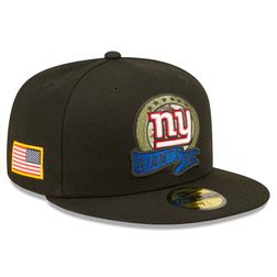 New York Giants Black 2022 Salute to Service NFL 59FIFTY New Era Fitted Hat