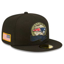 New Engalnd Patriots Black 2022 Salute to Service NFL 59FIFTY New Era Fitted Hat