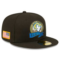 Los Angeles Rams Black 2022 Salute to Service NFL 59FIFTY New Era Fitted Hat