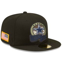 Dallas Cowboys Black 2022 Salute to Service NFL 59FIFTY New Era Fitted Hat