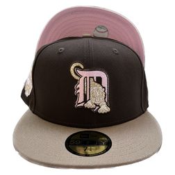 Detriot Tigers Walnut Two Tone 2005 All Star Game Patch Pink UV 59FIFTY Fitted Hat