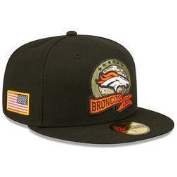 Denver Broncos Black 2022 Salute to Service NFL 59FIFTY New Era Fitted Hat