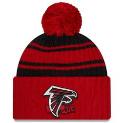 Atlanta Falcons New Era 2022 NFL Sideline Sport Pom Cuffed Knit Beanie Hat