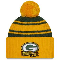 Green Bay Packers New Era 2022 NFL Sideline Sport Pom Cuffed Knit Beanie Hat