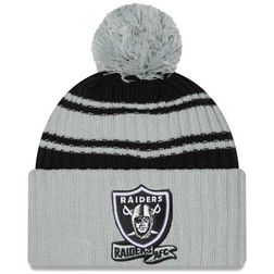 Las Vegas Raiders New Era 2022 NFL Sideline Sport Pom Cuffed Knit Beanie Hat