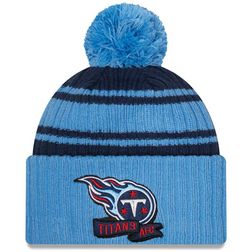 Tennessee Titans New Era 2022 NFL Sideline Sport Pom Cuffed Knit Beanie Hat