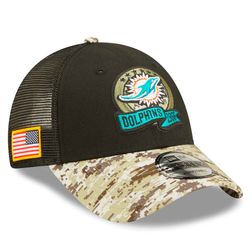 Miami Dolphins New Era 2022 NFL Salute to Service 9FORTY Snapback Trucker Adjustable Hat