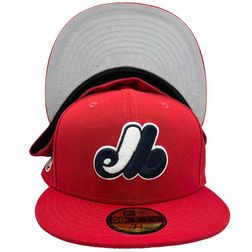 Montreal Expos Red Hot 25th Anniversary Patch Gray UV 59FIFTY Fitted Hat