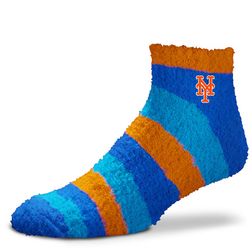 New York Mets For Bare Feet Team Color Fuzzy Ankle Socks