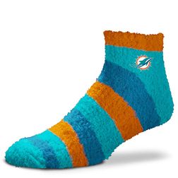 Miami Dolphins For Bare Feet Team Color Fuzzy Ankle Socks