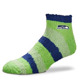 Seattle Seahawks For Bare Feet Team Color Fuzzy Ankle Socks