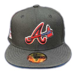 Atlanta Braves Black 40th Anniversary Patch Blue UV 59FIFTY Fitted Hat