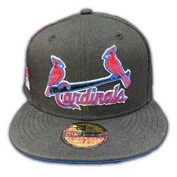 St Louis Cardinals Black 2009 ASG Patch Blue UV 59FIFTY Fitted Hat