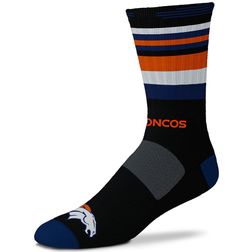 Denver Broncos For Bare Feet Black Rave Crew Socks