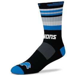 Detroit Lions For Bare Feet Black Rave Crew Socks