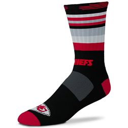 Kansas City Chiefs For Bare Feet Black Rave Crew Socks