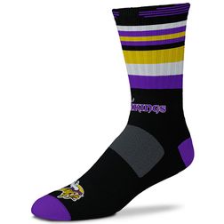 Minnesota Vikings For Bare Feet Black Rave Crew Socks