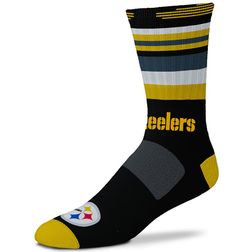 Pittsburgh Steelers For Bare Feet Black Rave Crew Socks