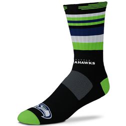 Seattle Seahawks For Bare Feet Black Rave Crew Socks