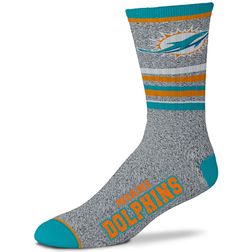 Miami Dolphins NFL For Bare Feet 5 Star Marbled Crew Socks