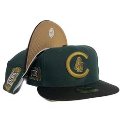 Chicago Cubs Dark Green Two Tone West Side Grounds Patch Metallic Gold UV 59FIFTY Fitted Hat