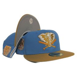 Oakland Athletics Blue Reef Two Tone 50th Season Patch Gray UV 59FIFTY Fitted Hat