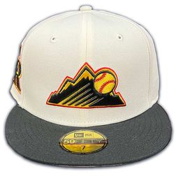 Colorado Rockies Chrome Neon Lights Two Tone CR Patch Pink UV 59FIFTY Fitted Hat