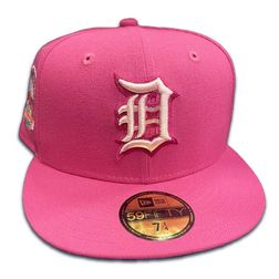 Detroit Tigers Flint Pack Tiger Stadium Patch Pink UV 59FIFTY Fitted Hat