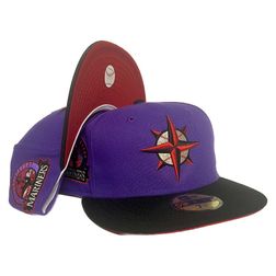 Seattle Mariners Varisty Purple Two Tone 30th Anniversary Patch Red UV 59FIFTY Fitted Hat