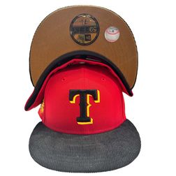 Texas Rangers Two Tone Corduroy Brim 1995 ASG Patch Brown UV 59FIFTY Fitted Hat