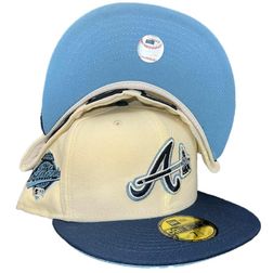 Atlanta Braves Chrome Two Tone 1995 WS Patch Ice Blue UV 59FIFTY Fitted Hat