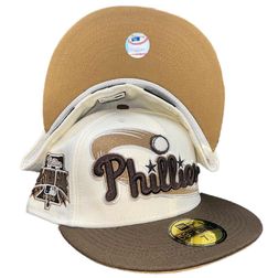 Philadelphia Phillies Chrome Two Tone 1996 All Star Game Patch Tan UV 59FIFTY Fitted Hat