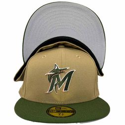 Miami Marlins Copper Fields Two Tone 25th Anniversary Patch Gray UV 59FIFTY Fitted Hat