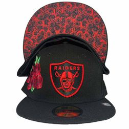 Las Vegas Raiders Pro Image Exclusive Rose Pattern UV 59FIFTY Fitted Hat