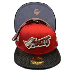 Anaheim Angels Red Two Tone Corduroy Brim 40th Anniversary Patch Icy UV 59FIFTY Fitted Hat