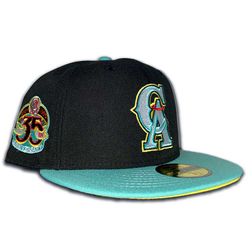 California Angels Black Two Tone 35th Anniversary Patch Yellow UV59FIFTY Fitted Hat