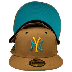 New York Yankees Gingerbread Pack 2000 Subway Series Patch Teal UV 59FIFTY Fitted Hat